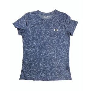 Under Armour Loose‎ DriFit Blue Gray Spotted Cap Sleeve Shirt Women's Size S